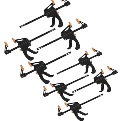 Image of NTEK Clamps for Woodwork Set, Quick Grip and Ratchet Release Ideal Wood Clamp Woodworking Heavy Duty Bar Set One Handed (Pack of 8)