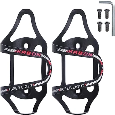Image of KABON Bike Water Bottle Holder, Lightweight Bicycle Alloy Aluminum Side Load Cage Brackets for Road MTB
