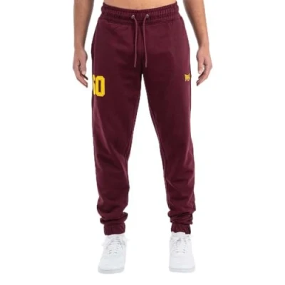 Image of Lonsdale Men&#039;s Sumburgh Joggers, Oxblood/Yellow, L
