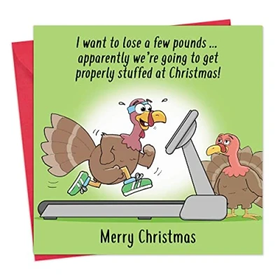 Image of Twizler Funny Christmas Card with Turkey Merry Humour Xmas Happy Womens Mens Male