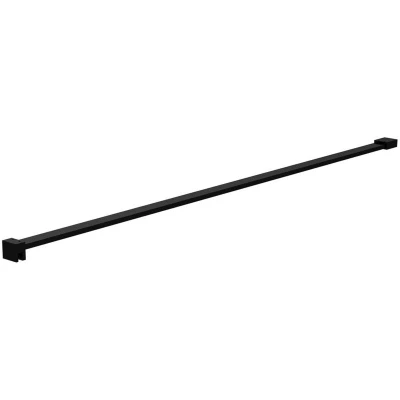 Image of Hudson Reed FIX040 Black Wetroom Screens Straight Screen Support Bar, 1202mm, Matt