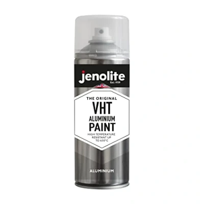 Image of JENOLITE VHT Aluminium Paint Matt Silver 400ml (Heat Resistant 650C Perfect for Automotive Use &amp; Areas Exposed to High Heat Rust Corrosion Resistant)