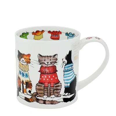Image of Dunoon Trendsetters Cat Bone China Mug Orkney Shape 0.35l
