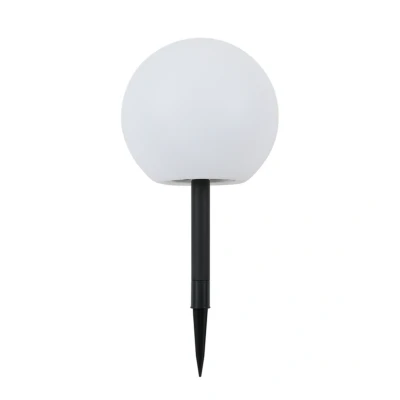 Image of Lindby LED solar lamp Lago, Ø 25 cm, globe, ground spike, white