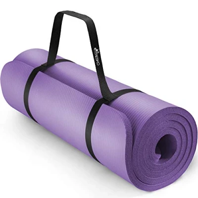 Image of TRESKO Yoga Mat, Eco Friendly NBR, Non Slip Fitness Exercise Mat with Carry Strap for Yoga, Pilates and Gymnastics