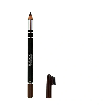 Image of Makki Soft Eyebrow Pencil with brush 02 Deep Brown Matte Finish Natural Look Fine Strokes