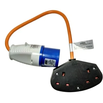 Image of Netagon Caravan Motorhome Camping Adaptor Hook Up Leads Electrical Supply Cable Lead Industrial Mains Power (UK Twin Trailing Socket)