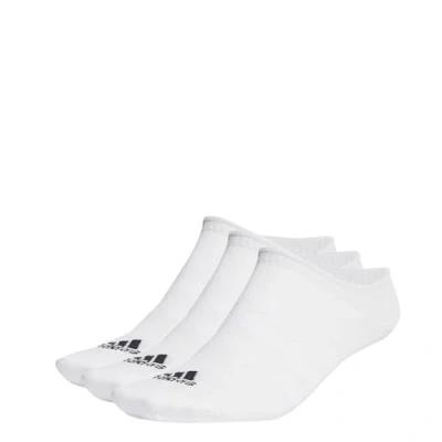Image of adidas Unisex Thin and Light 3 Pairs No Show Socks, White/Black, L