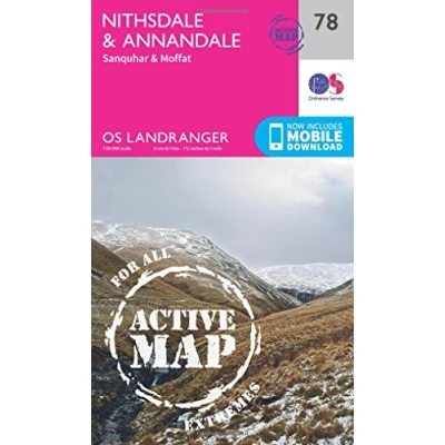 Image of Landranger Active 78 Nithsdale &amp; Annandale, Sanquhar Moffat Map With Digital Version