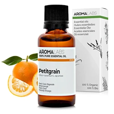 Image of Bio Petitgrain Essential Oil 30mL 100% Pure, Natural, Chemotyped and AB Certified AROMA LABS (French Brand)