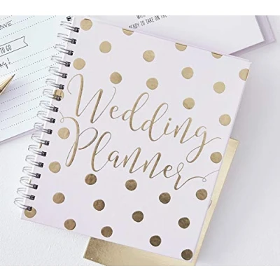 Image of Ginger Ray Pink &amp; Gold Foiled Wedding Planner Organiser Book 70 Pages Engagement Gift,