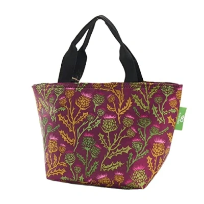 Image of ECO CHIC Lightweight Foldable Insulated Lunch Bag Water Resistant Cooler (Thistle Purple)