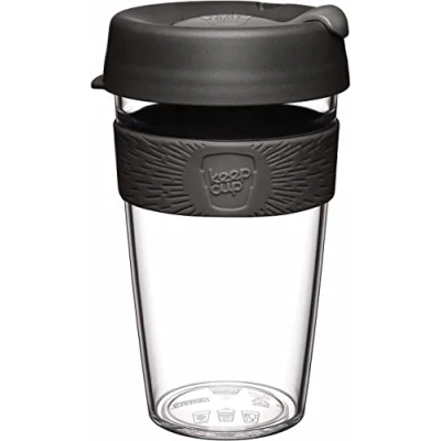 Image of KeepCup Original, Lightweight Plastic Reusable Coffee Cup with Splashproof Sipper Lid 16oz/454ml Nitro