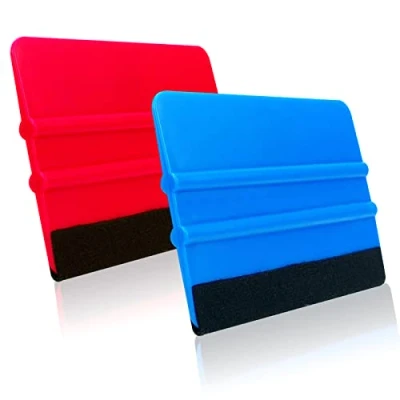 Image of Felt Edge Squeegee Car Wrapping Tool, 2 Pcs Vinyl Wrap Window Tint Kit, Application Tools, for All Wrap, Film, Wallpaper Installation, Stickers