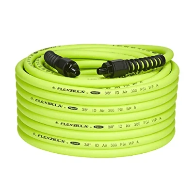 Image of Flexzilla HFZP38100YW2 Pro Air Hose, 1/4&quot; MNPT Fittings, 3/8&quot; (inches) x 100&#039; (feet)