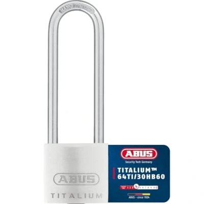 Image of ABUS 64TI/30HB60 30 x 60mm Titalium Padlock with Long Shackle Keyed KA6311