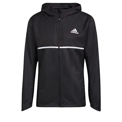 Image of adidas Men&#039;s Own the Run Jkt Jacket, black/REFLECTIVE SILVER, L UK
