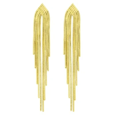 Image of KristLand Retro 925 Sterling Silver Earpin Chain Tassel Long Dangle Stud Earrings White Gold Plated Weddings/Bridal/Woman Jewellery Colour