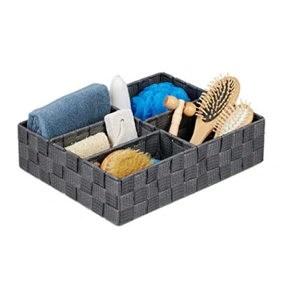 Image of Relaxdays Drawer Organiser, Grey, 8.5 x 32 25cm