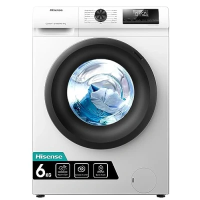 Image of Hisense WFQP6012EVM Freestanding 6 KG Front Load Durable Inverter Washing Machine Steam Wash Quick 15 Programs 1200 RPM White Energy Rating C