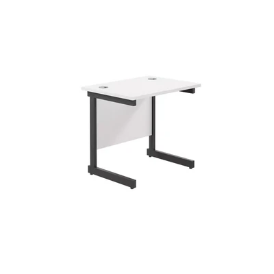 Image of Jemini Rectangular Double Upright Cantilever Desk 800x600x730mm White/Black KF819531