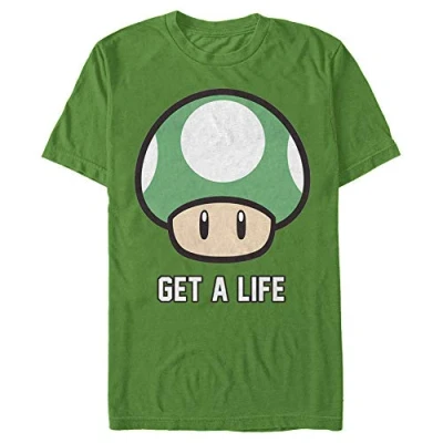 Image of Nintendo Men&#039;s Get a Life T Shirt, Kelly, Medium