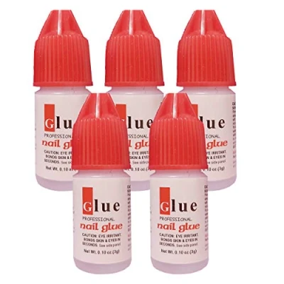Image of 5 x 3g Pack Extra Strong Nail Glue Adhesive Bond for Artificial Acrylic Nails Tips Professional Quality Salon Use by QTLINES