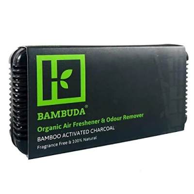Image of BAMBUDA® Organic Air Freshener &amp; Odour Remover Contains Bamboo Activated Charcoal, Fragrance Free 100% Natural Ideal for Refrigerators, Wardrobes or Drawers [Single Pack]