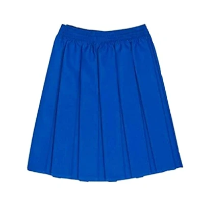 Image of Hiffy Girls Kids School Uniform Box Pleated Elasticated Waist Skirt Age 2 13 Years (Royal Blue, 11 12 Years)