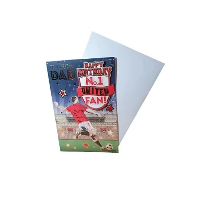 Image of &quot;Express Yourself&quot; Birthday Card for No.1 United Fan Dad Includes Envelope Football