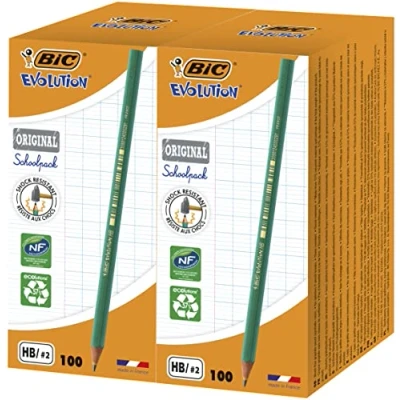 Image of Bic Evolution Original HB Sharpened School Graphite Pencils, 200 Count (Pack of 1)