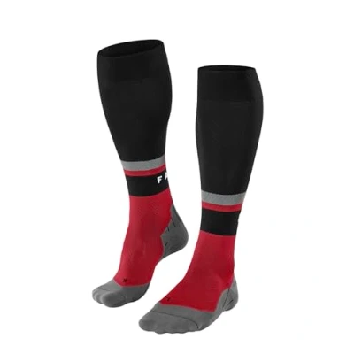 Image of FALKE Men&#039;s RU Compression Energy M KH Functional Yarn With 1 Pair Running Socks, Red (Scarlet 8070) Calf circumference W4 stripes, 8.5 11