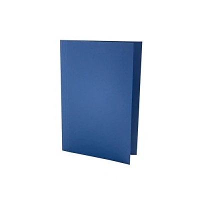 Image of Exacompta Ref SCL BLUZ Lightweight Square Cut Document Folders, 180gsm Premium Quality Manilla, Holds A4 &amp; Foolscap Doucment Blue, Pack of 100