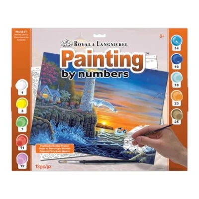 Image of Royal &amp; Langnickel PAL18 Waterside Lighthouse Painting by Numbers Kit
