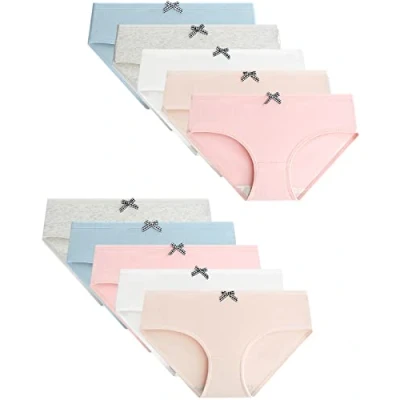 Image of Adorel Teen Girls Knickers Mid Waist Briefs Underpants Pack of 10 Panda Bow Kot 12 14 Years (Manufacturer Size L)
