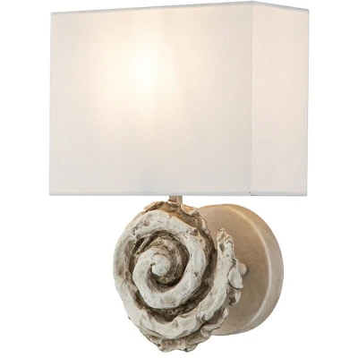 Image of Swirl Wall Lamp with Shade, Bone White
