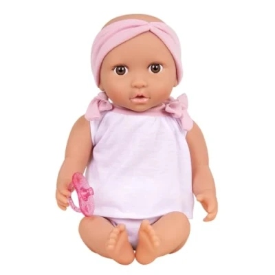Image of LullaBaby 14 inch Baby Doll 2 pc Outfit &amp; Pink Headband, Pretend Play, Girl Doll, Ages 2+