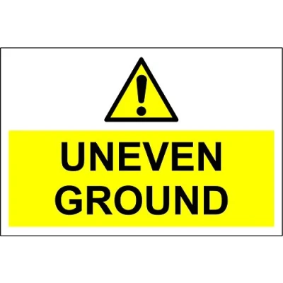 Image of Uneven Ground sign 1.2mm rigid plastic 300mm x 200mm