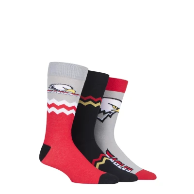Image of 3 Pair Eagles Novelty Cotton Socks Men&#039;s 7 11 Mens Wild Feet