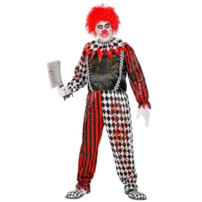 Image of Widmann 52522 Killer Clown Costume Jumpsuit and Collar Theme Party Halloween, Multicoloured, M