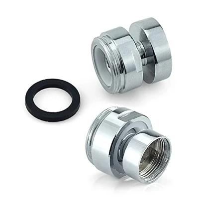 Image of HATOOLHA® 2pcs Swivel Faucet Adapter, 360 Degree Brass Thread Adapter Tap Aerator Connector (Female to Male Thread, 20mm 22mm)