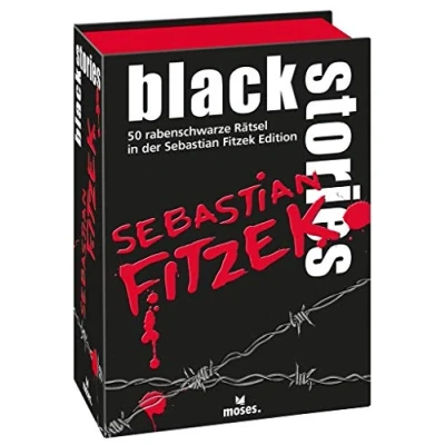 Image of moses 90073 Black Stories Sebastian Fitzek Edition The Game, 50 Raven Puzzles from Realm of Thriller Author, Crime Card 12 to 99 Years