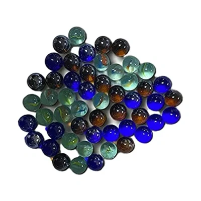 Image of KAV marbles for kids colorful glass assorted in net bag 50 pcs