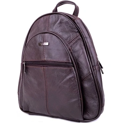 Image of Ladies/Womens Genuine Leather Travel/Work/Holiday Rucksack/Backpack Dark Brown