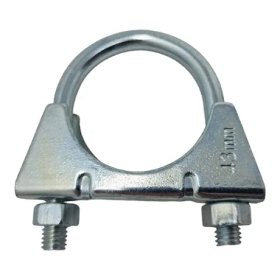 Image of 43mm Universal U Bolt Exhaust Clamps Heavy Duty Clamp &amp; Nuts (Pack of 2)