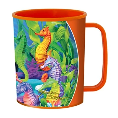 Image of 3D LiveLife Drinking Cup Hilarious Hippocampus from Deluxebase. Lenticular Seahorse Plastic Cup. 300ml Cups for Kids with Original Artwork Licensed Renowned Artist, Michael Searle