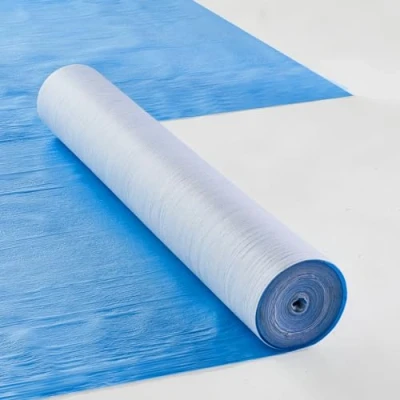 Image of VEVOR Carpet Protection Film, 40&quot; x 84&#039; Floor and Surface Shield, Easy to Cut Simple Installation, Fiber Fabric Car Mat Film Roll for Construction &amp; Renovation,Blue