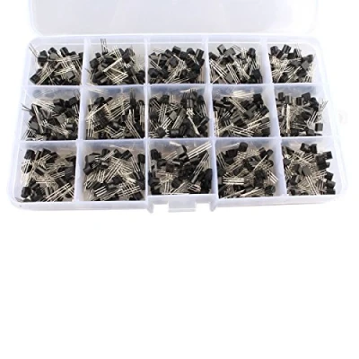 Image of HALJIA 600Pcs 15 Kinds of Transistor TO 92 NPN PNP 40 160V 50 600mA Assortment Kit Set, Model: A1015 C945 C1815 S8050 S8550 S9012 S9013 S9014 S9015 S9018 2N2222 2N3904 2N3906 2N5401 2N5551