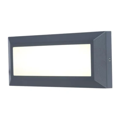Image of LUTEC Helena LED outdoor wall lamp, frontal 23 cm grey
