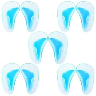Image of Pufeuoo 5 Pairs Gel Arch Support Insoles, High Heel Inserts Cushion Pads, Silicone Orthotic Insoles for Women Men Orthopedic Flat Feet, Plantar Fasciitis and Fallen Arches